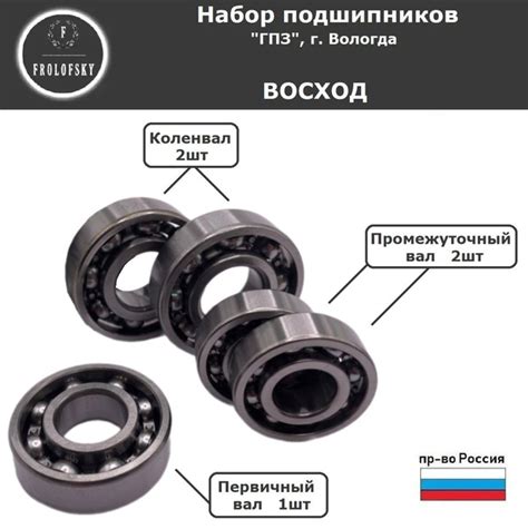 Набор подшипников Восход 3/3М/3М-01 (5шт) "ГПЗ", г. Вологда - купить по ...