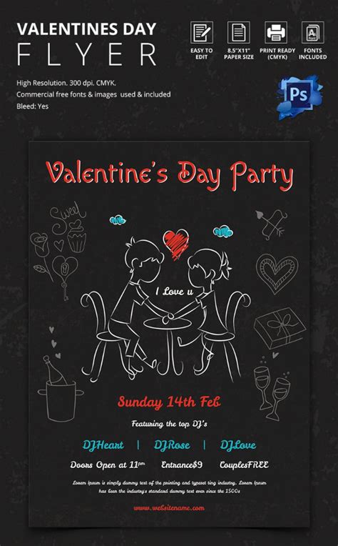 Fabulous Psd Valentine Flyer Templates Designs Free Premium