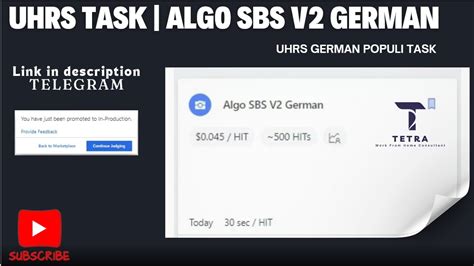 UHRS Algo SBS V2 German Qualification 0 045 HIT YouTube