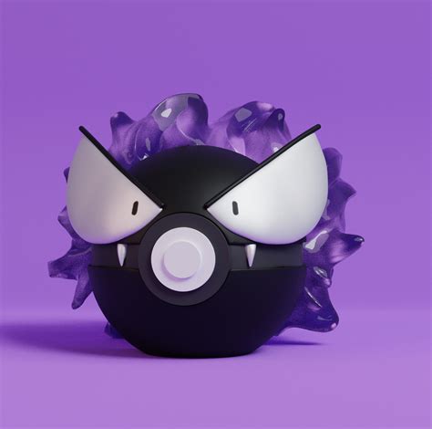 Stl File Pokemon Gastly Haunter Gengar Pokeball 🐉 ・3d Printing Design To Download・cults