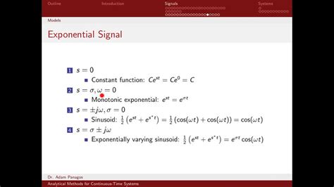 The Continuous Time Exponential Signal Youtube