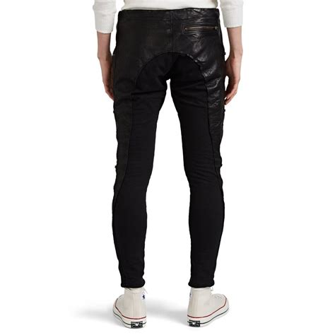 Greg Lauren Leather Terry Pants In Black For Men Lyst