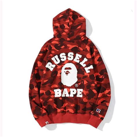 Red Camo Bape Hoodies Bapestar