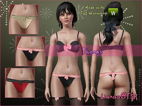 The Sims Resource Lianaa TSR February Lingerie Set Thongs
