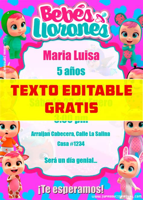 Video Invitaci N De Cumplea Os De Beb S Llorones Personalizada