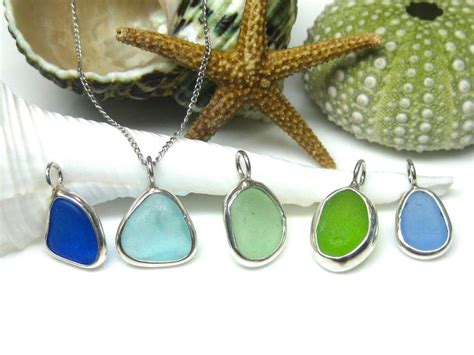 Sea Glass And Sterling Bezel Wrap Charm Sea Glass Jewelry Etsy