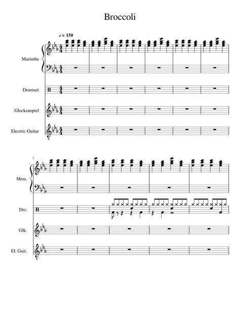 Broccoli - Lil Yachty and DRAM Sheet music for Percussion, Guitar ...