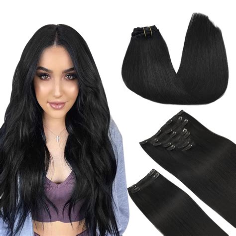 Amazon Doores Hair Extensions Real Human Hair Jet Black G