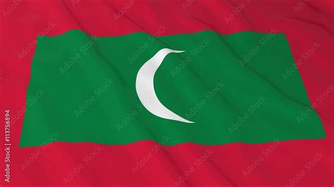 Maldivian Flag HD Background - Flag of Maldives 3D Illustration Stock ...