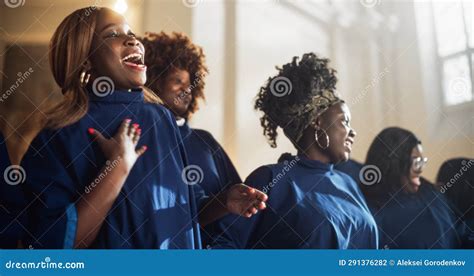 Black Christian Gospel Singers in Church Clapping and Stomping ...