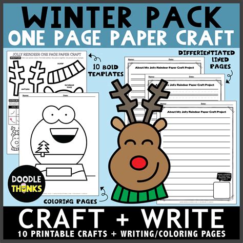 Winter One Page Paper Craft Pack | 10 Paper Crafts | Made By Teachers