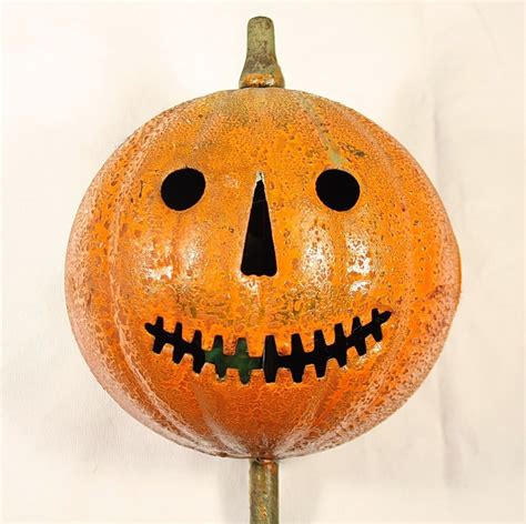 Antique Early 1900s Original Tin Halloween Pumpkin Jack O Lantern