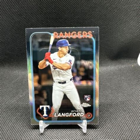 Topps Chrome Wyatt Langford Refractor Rc Rookie Rangers Ebay