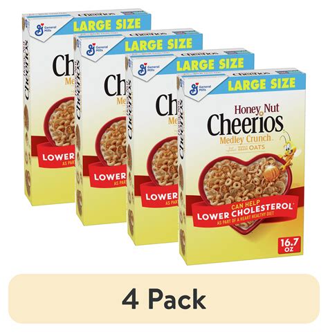 4 Pack Honey Nut Cheerios Medley Crunch Heart Healthy Cereal Large Size 16 7 Oz