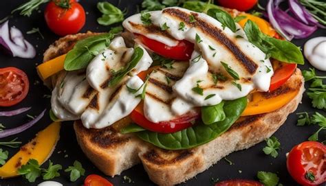 Premium Photo Grilled Sourdough Bread Open Faced Sandwich With Sliced