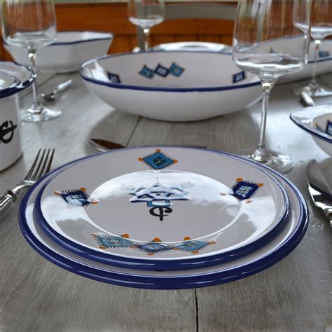 Lot De Assiettes Plates Sahel Bleu D Cm