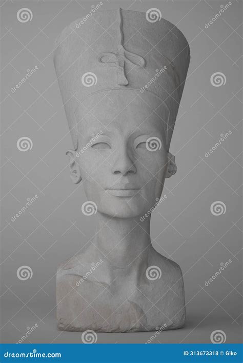 Nefertiti Statue Made Of White Stone Stock Illustration Illustration