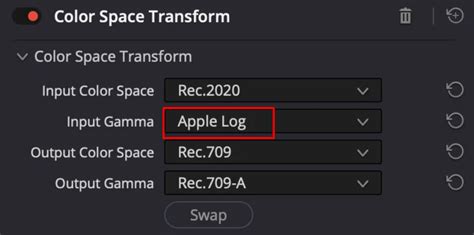 How Do I Enable Apple Log In The Color Space Transform R Davinciresolve