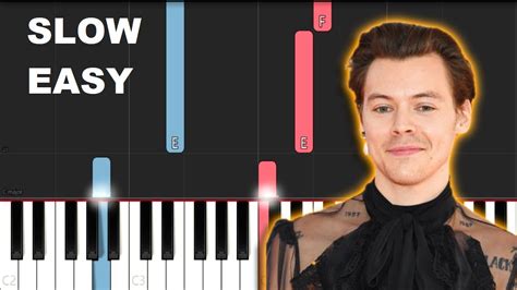 Harry Styles Adore You Slow Easy Piano Tutorial Youtube