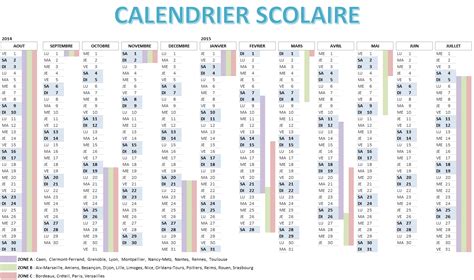 Calendrier Scolaire 2016