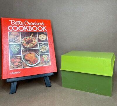 VTG 1970 S Betty Crocker Green Hinged Recipe Box 1984 Betty Crocker