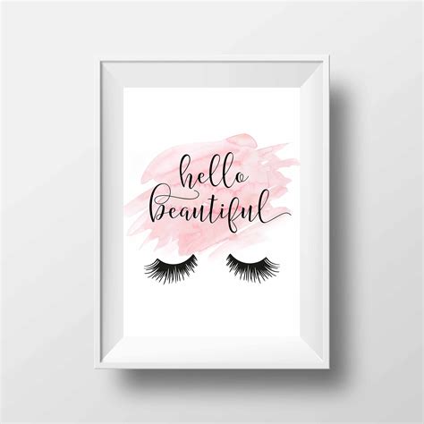 Eyelash Decorlashes Printhello Beautifulgirls Bedroom Etsy