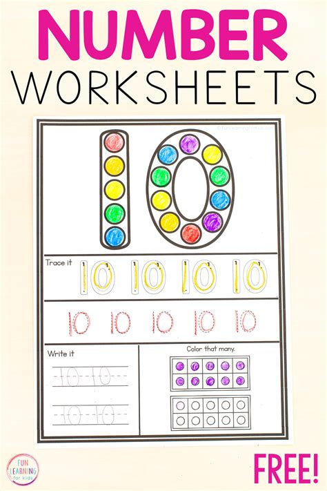 Dot the Number Worksheets