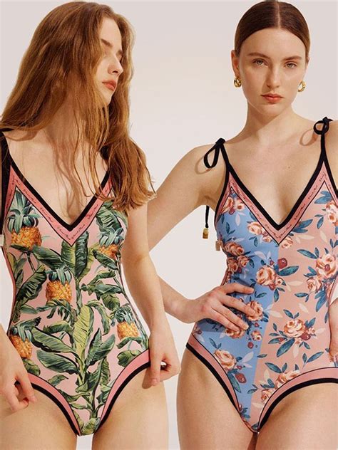 Emmiol Free Shipping 2024 Reversible Vintage Floral One Piece Swimsuit