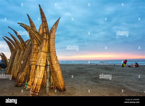 Traditional Peruvian Small Reed Boats Caballitos De Totora Straw