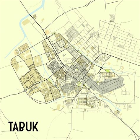 Premium Vector | Tabuk Saudi Arabia vector city map