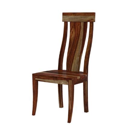 Modern Pioneer Rustic Solid Wood Ladder Back Dining Chair