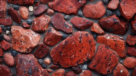 Close Up View Of Stunning Red Granite Texture Background Stone Floor