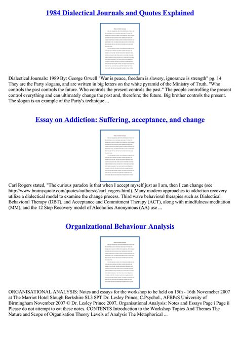 1984 dialectical journals quotes explained by Dana Bridgers - Issuu