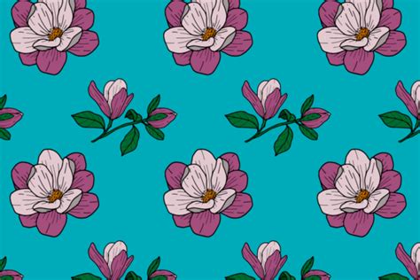 Magnolia Flower Pattern Svg Graphic By Nurdesign99 · Creative Fabrica