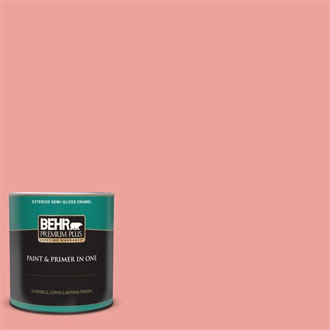 BEHR PREMIUM PLUS 1 Qt 160B 4 Modestly Peach Semi Gloss Enamel