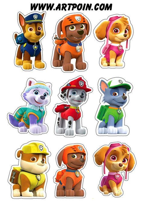 Patrulha Canina Paw Patrol Desenho Infantil Adesivo Tag Sticker