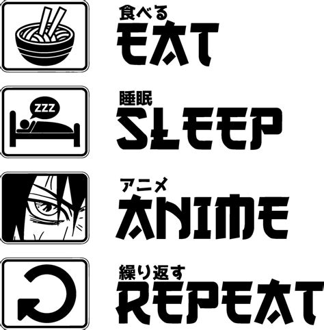 Eat Sleep Anime Repeat Svg Anime Anime Fan Anime Lover Etsy