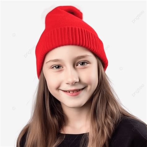 Linda Chica Navideña Con Un Sombrero Rojo PNG dibujos Navidad