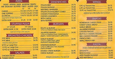 Route 66 Pizza menu in Chicago, Illinois, USA