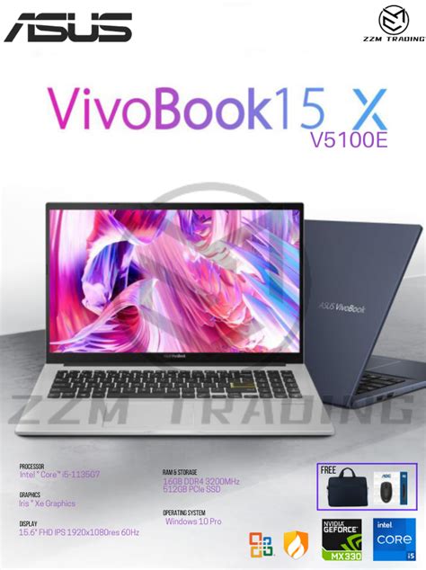 Asus Vivobook 15x V5100e 2021 Model 11th Gen Intel ® Core™ I5 1135g7 15