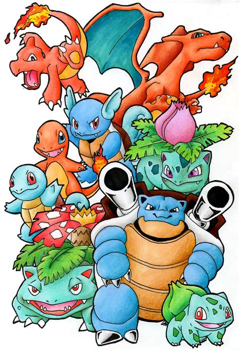 Pokemon - Starters Gen1 by Arelle28 on DeviantArt