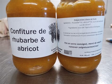 Confiture Rhubarbe Abricot La Ferme De Gourhert