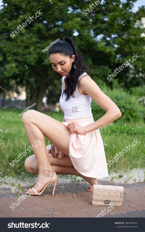 Beautiful Brunette Girl Long Beautiful Legs Stock Photo 1893206167 Shutterstock