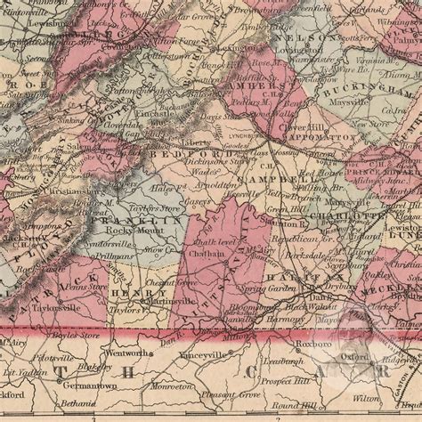 Virginia Vintage Map From 1861 Old State Map Art Print of | Etsy