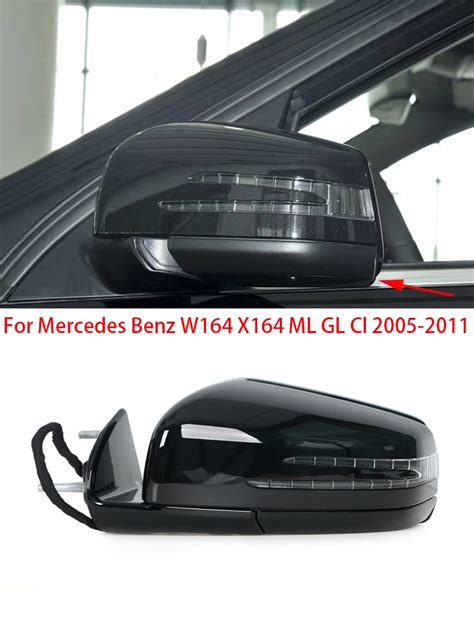 Car Power Rear View Mirror Side Door Mirror Assembly Black For Mercedes