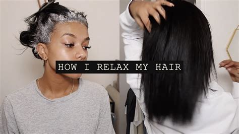 How I Relax My Hair At Home Youtube