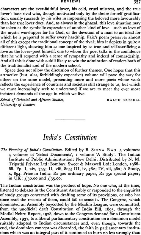 Indias Constitution The Framing Of Indias Constitution Edited By B