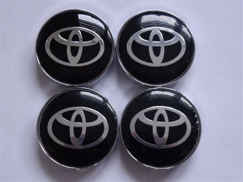 4x Dekielki Dekle Emblematy Do Felg TOYOTA 60 Mm Czarne TOY60CHRCZ Za