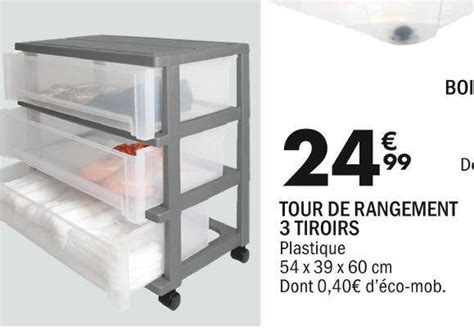 Promo Tour De Rangement 3 Tiroirs Chez La Foir Fouille