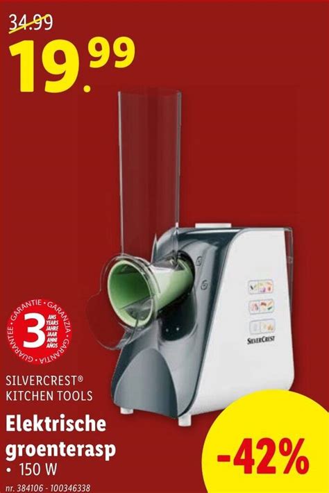 Silvercrest Kitchen Tools Elektrische Groenterasp Promotie Bij Lidl